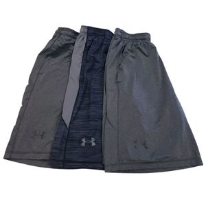 Under Armour Lot of (3) Gray Pocketed 10" Raid Shorts Workout Athletic Men's M